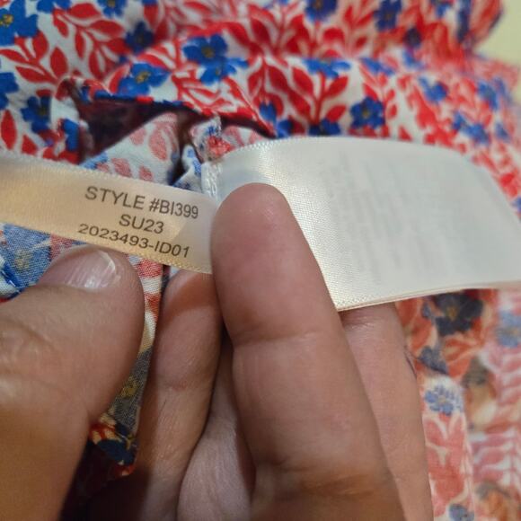 J.Crew Red Blue Floral Sleeveless Midi Dress Size 4 - Picture 5 of 8